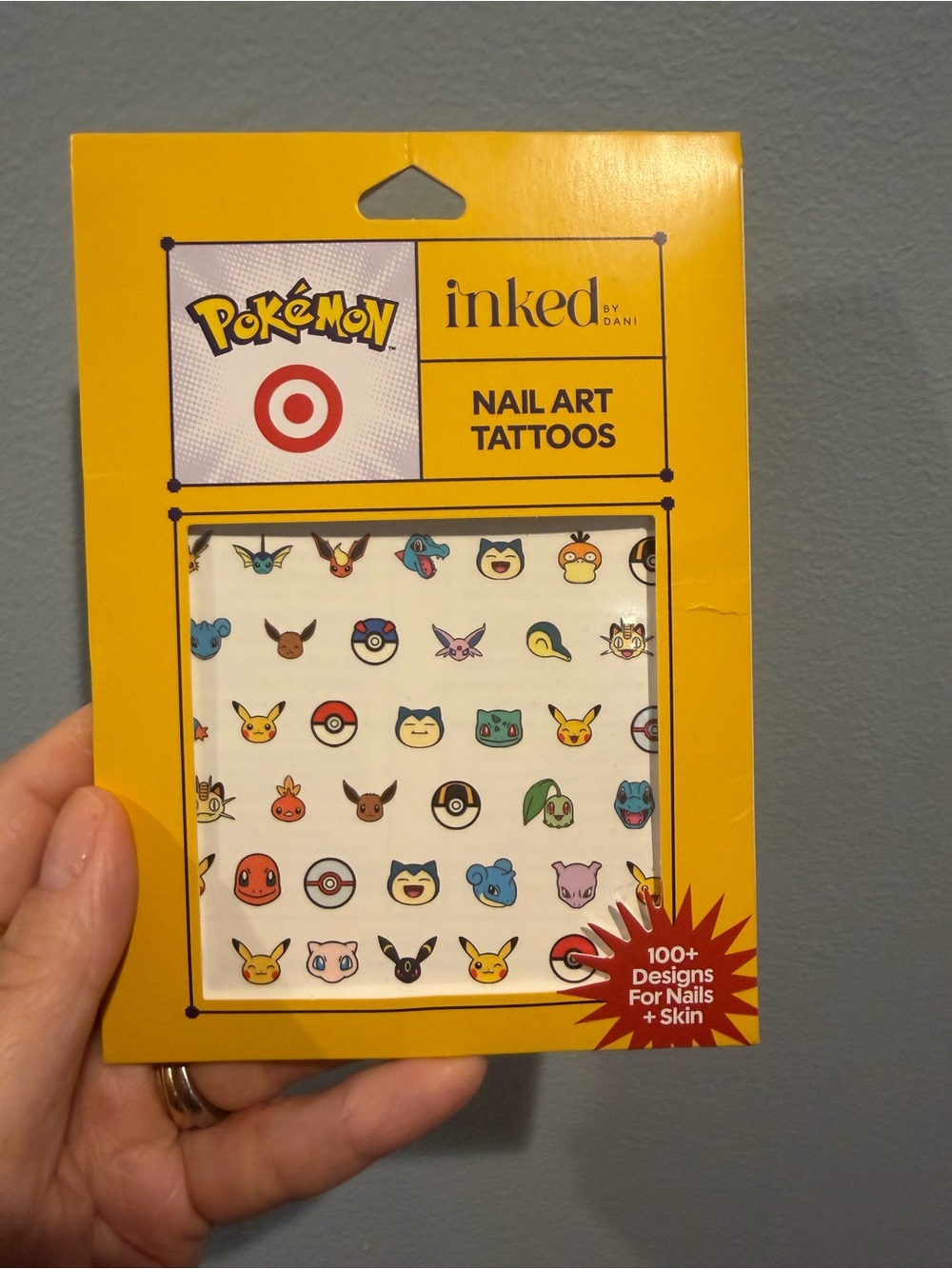 Pokemon Yellow Nail Art Tattoos - Multicolor Pokeball & Character Icons